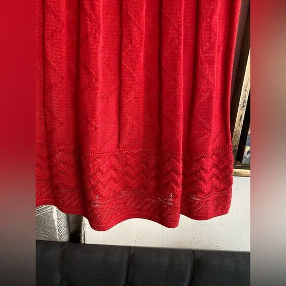 M Missoni Womens  Size 42 US 6 Sleeveless Sheath Knit Dress V Neck Red - Picture 5 of 16